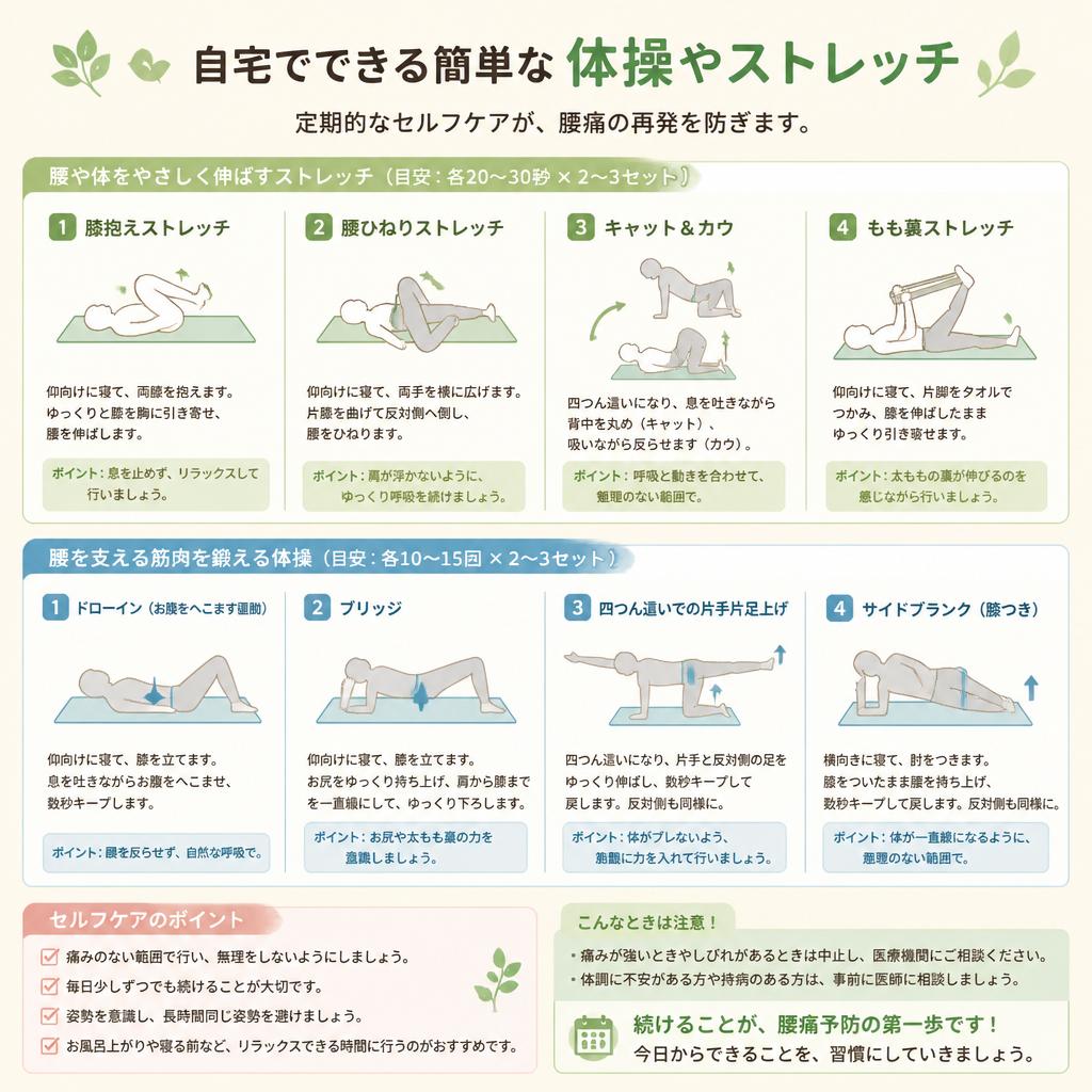 腰痛改善のためのセルフケア