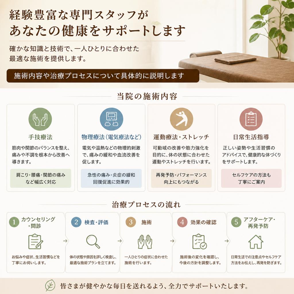 専門スタッフによる信頼の施術